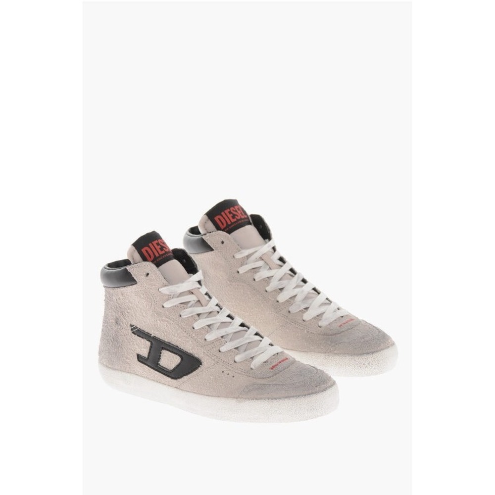 Diesel S-Leroji Mid Mens White Black Leather High Top Sneakers 10.5 New in Box‎